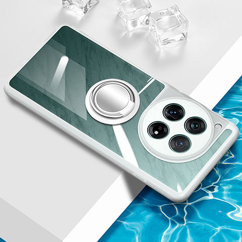Funda Silicona Ultrafina Carcasa Transparente con Magnetico Anillo de dedo Soporte BH1 para OnePlus Ace 3 5G Blanco