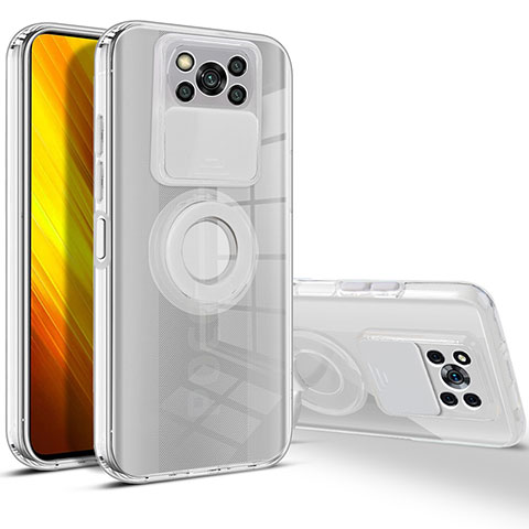 Funda Silicona Ultrafina Carcasa Transparente con Soporte para Xiaomi Poco X3 Pro Blanco
