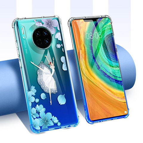 Funda Silicona Ultrafina Carcasa Transparente Flores para Huawei Mate 30 Multicolor