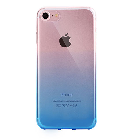 Funda Silicona Ultrafina Carcasa Transparente Gradiente G01 para Apple iPhone SE (2020) Azul