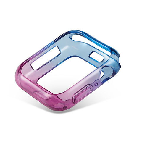 Funda Silicona Ultrafina Carcasa Transparente Gradiente G01 para Apple iWatch 5 40mm Azul