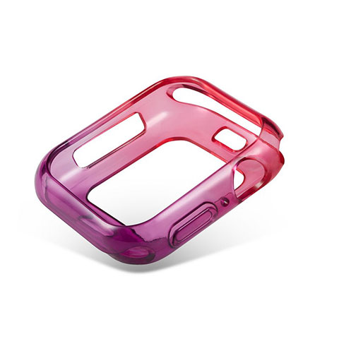 Funda Silicona Ultrafina Carcasa Transparente Gradiente G01 para Apple iWatch 5 44mm Rojo