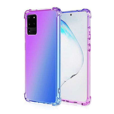 Funda Silicona Ultrafina Carcasa Transparente Gradiente G01 para Samsung Galaxy S20 Ultra 5G Morado