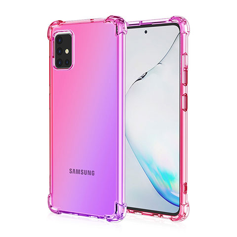 Funda Silicona Ultrafina Carcasa Transparente Gradiente para Samsung Galaxy A51 4G Rosa