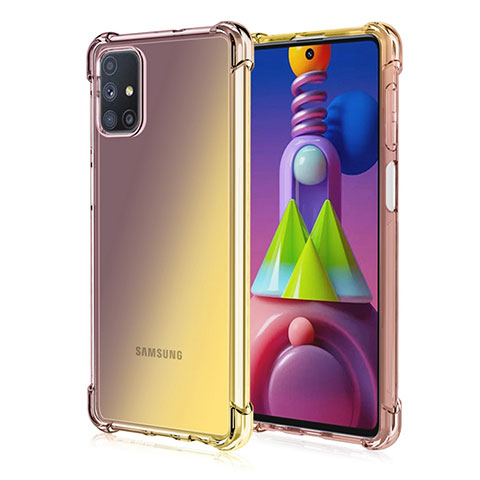 Funda Silicona Ultrafina Carcasa Transparente Gradiente para Samsung Galaxy M51 Marron