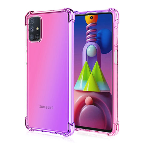 Funda Silicona Ultrafina Carcasa Transparente Gradiente para Samsung Galaxy M51 Rosa