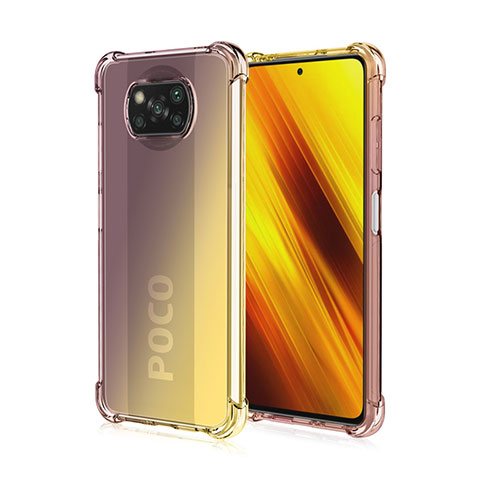 Funda Silicona Ultrafina Carcasa Transparente Gradiente para Xiaomi Poco X3 Marron