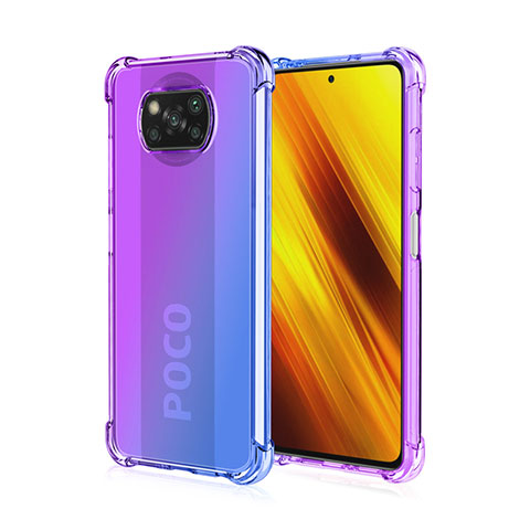 Funda Silicona Ultrafina Carcasa Transparente Gradiente para Xiaomi Poco X3 Morado