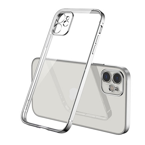 Funda Silicona Ultrafina Carcasa Transparente H01 para Apple iPhone 12 Max Plata