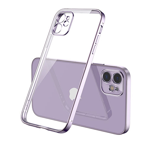 Funda Silicona Ultrafina Carcasa Transparente H01 para Apple iPhone 12 Morado
