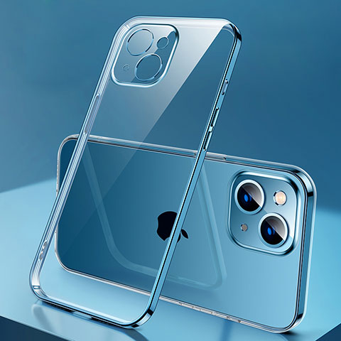 Funda Silicona Ultrafina Carcasa Transparente H01 para Apple iPhone 13 Mini Azul