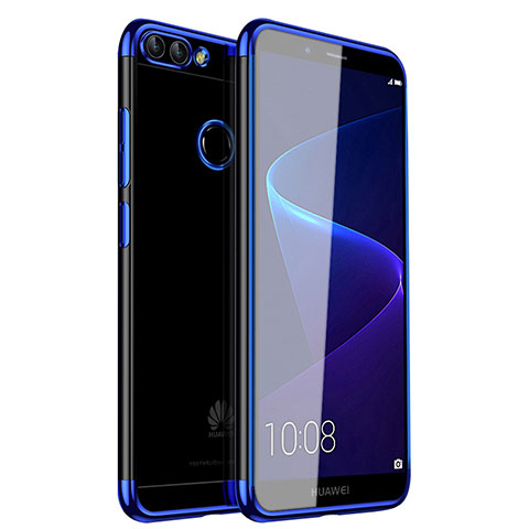 Funda Silicona Ultrafina Carcasa Transparente H01 para Huawei Enjoy 7S Azul