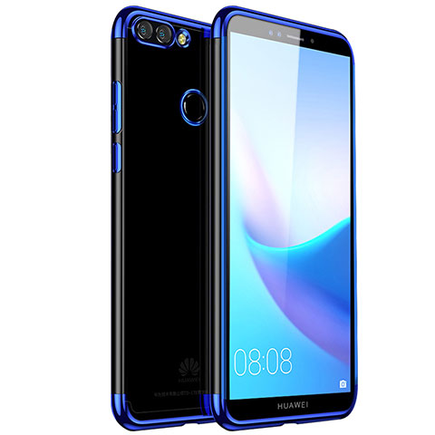 Funda Silicona Ultrafina Carcasa Transparente H01 para Huawei Enjoy 8 Plus Azul