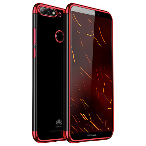 Funda Silicona Ultrafina Carcasa Transparente H01 para Huawei Enjoy 8 Rojo