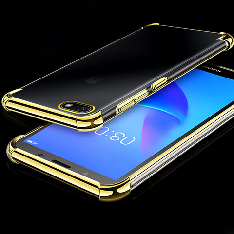 Funda Silicona Ultrafina Carcasa Transparente H01 para Huawei Enjoy 8e Lite Oro