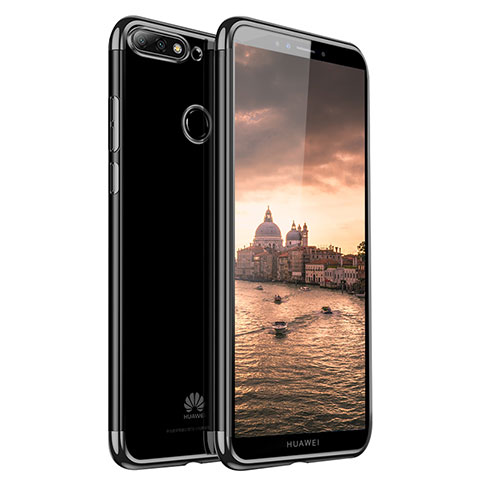 Funda Silicona Ultrafina Carcasa Transparente H01 para Huawei Honor 7C Negro