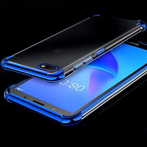 Funda Silicona Ultrafina Carcasa Transparente H01 para Huawei Honor 7S Azul