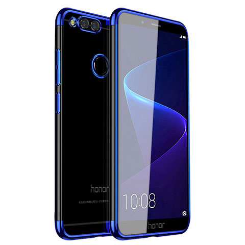 Funda Silicona Ultrafina Carcasa Transparente H01 para Huawei Honor 7X Azul