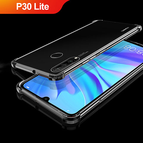 Funda Silicona Ultrafina Carcasa Transparente H01 para Huawei P30 Lite Negro