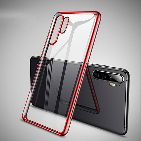 Funda Silicona Ultrafina Carcasa Transparente H01 para Huawei P30 Pro Rojo
