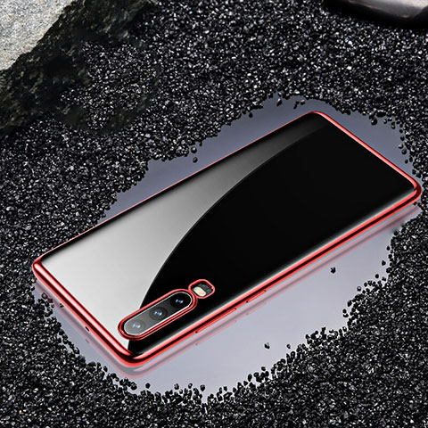 Funda Silicona Ultrafina Carcasa Transparente H01 para Huawei P30 Rojo
