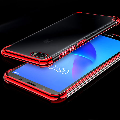 Funda Silicona Ultrafina Carcasa Transparente H01 para Huawei Y5 (2018) Rojo