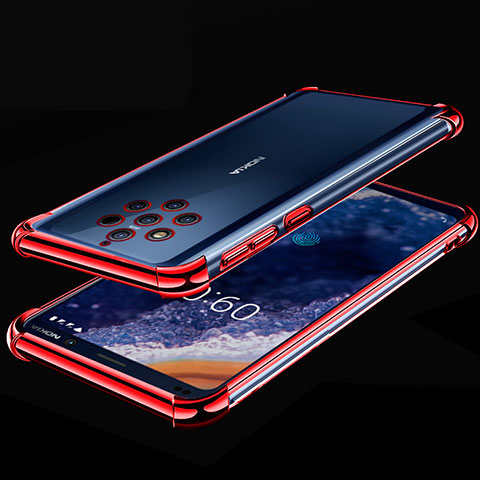 Funda Silicona Ultrafina Carcasa Transparente H01 para Nokia 9 PureView Rojo