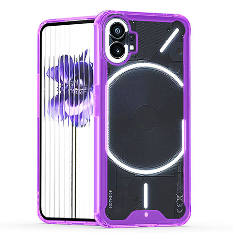 Funda Silicona Ultrafina Carcasa Transparente H01 para Nothing Phone 1 Morado