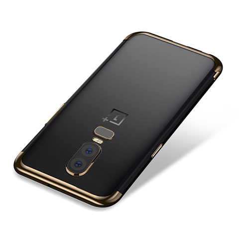 Funda Silicona Ultrafina Carcasa Transparente H01 para OnePlus 6 Oro