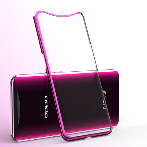 Funda Silicona Ultrafina Carcasa Transparente H01 para Oppo Find X Rosa Roja