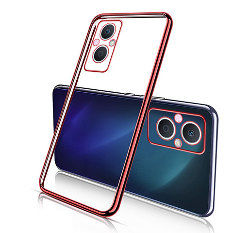 Funda Silicona Ultrafina Carcasa Transparente H01 para Oppo Reno7 Lite 5G Rojo