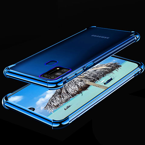 Funda Silicona Ultrafina Carcasa Transparente H01 para Samsung Galaxy M31 Prime Edition Azul