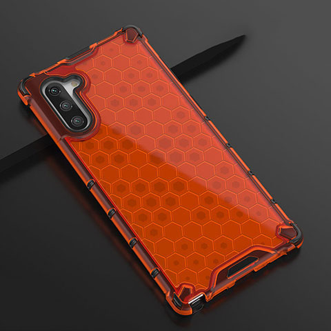 Funda Silicona Ultrafina Carcasa Transparente H01 para Samsung Galaxy Note 10 5G Rojo