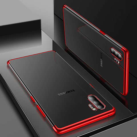 Funda Silicona Ultrafina Carcasa Transparente H01 para Samsung Galaxy Note 10 Plus 5G Rojo