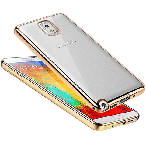 Funda Silicona Ultrafina Carcasa Transparente H01 para Samsung Galaxy Note 3 N9000 Oro