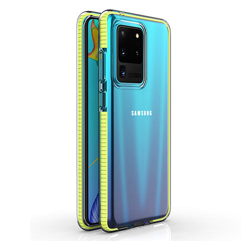Funda Silicona Ultrafina Carcasa Transparente H01 para Samsung Galaxy S20 Ultra 5G Amarillo