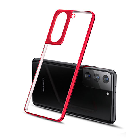 Funda Silicona Ultrafina Carcasa Transparente H01 para Samsung Galaxy S21 5G Rojo