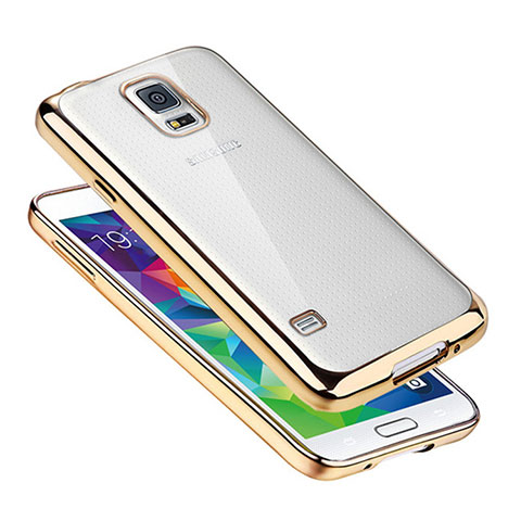 Funda Silicona Ultrafina Carcasa Transparente H01 para Samsung Galaxy S5 G900F G903F Oro