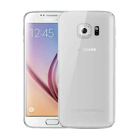 Funda Silicona Ultrafina Carcasa Transparente H01 para Samsung Galaxy S6 Duos SM-G920F G9200 Gris