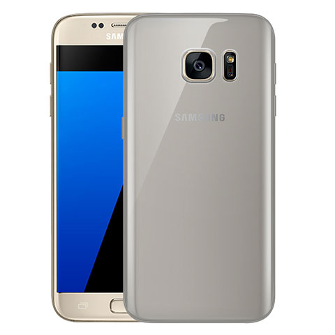 Funda Silicona Ultrafina Carcasa Transparente H01 para Samsung Galaxy S7 G930F G930FD Gris
