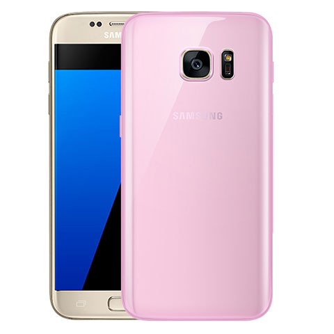 Funda Silicona Ultrafina Carcasa Transparente H01 para Samsung Galaxy S7 G930F G930FD Rosa
