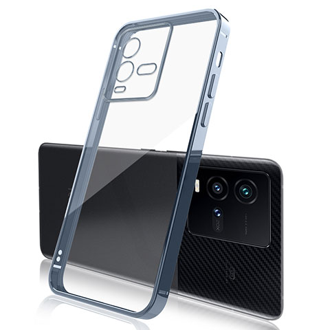 Funda Silicona Ultrafina Carcasa Transparente H01 para Vivo iQOO 10 5G Azul