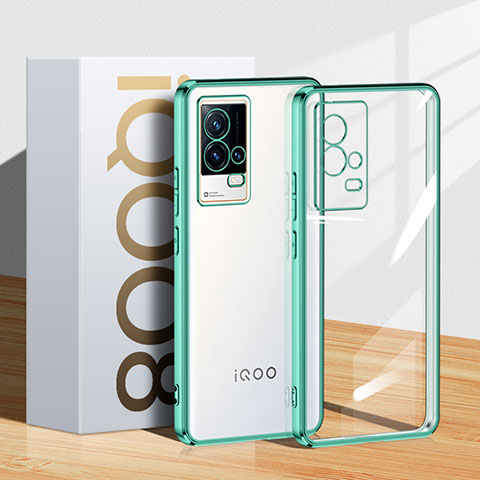 Funda Silicona Ultrafina Carcasa Transparente H01 para Vivo iQOO 8 5G Verde