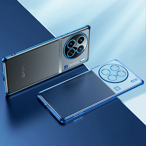 Funda Silicona Ultrafina Carcasa Transparente H01 para Vivo X90 5G Azul