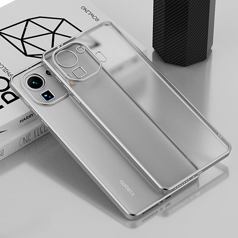 Funda Silicona Ultrafina Carcasa Transparente H01 para Xiaomi Mi 11 Pro 5G Plata
