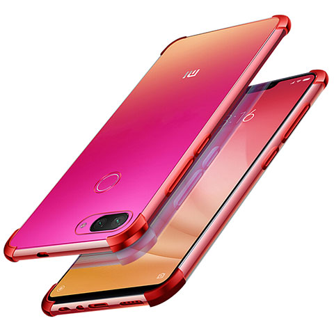 Funda Silicona Ultrafina Carcasa Transparente H01 para Xiaomi Mi 8 Lite Rojo