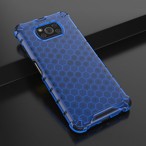 Funda Silicona Ultrafina Carcasa Transparente H01 para Xiaomi Poco X3 NFC Azul