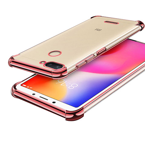 Funda Silicona Ultrafina Carcasa Transparente H01 para Xiaomi Redmi 6 Oro Rosa