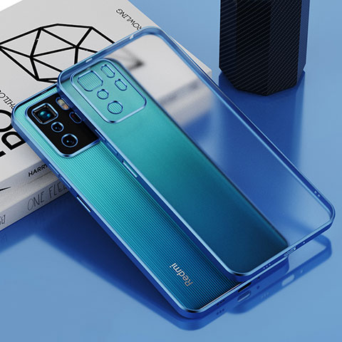 Funda Silicona Ultrafina Carcasa Transparente H01 para Xiaomi Redmi Note 10 Pro 5G Azul