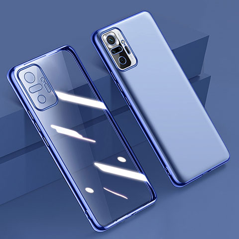 Funda Silicona Ultrafina Carcasa Transparente H01 para Xiaomi Redmi Note 10 Pro Max Azul